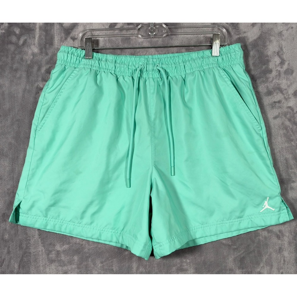 Nike Air Jordan Essentials Poolside Shorts Mens XL Green 5'' Inseam Mesh Lined